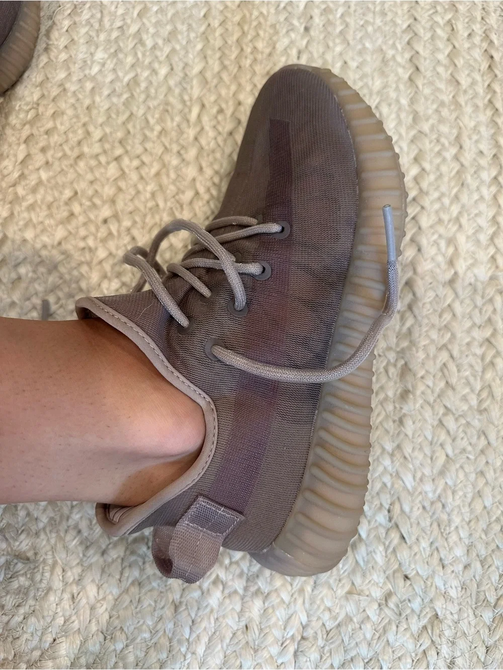 adidas Yeezy-style Men or women’s Sneakers in Light Gray Purple Taupe